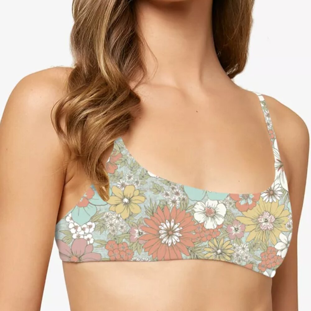 O'neill Juniors' Surfside Wildflower Printed Bikini Top - NWOT